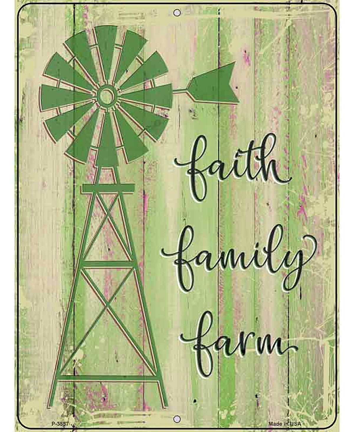 Faith Family Farm Novelty Metal Parking Sign