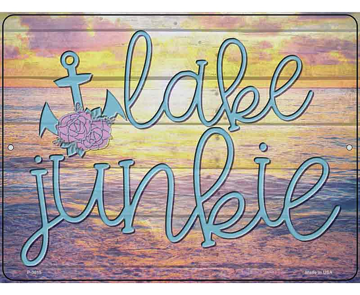 Lake Junkie Anchor Novelty Metal Parking Sign