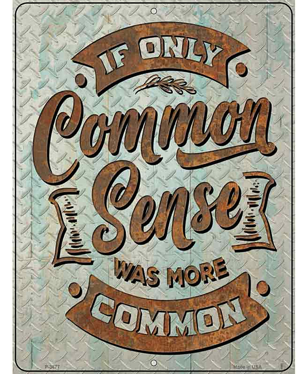 Common Sense Was More Common Novelty Metal Parking Sign