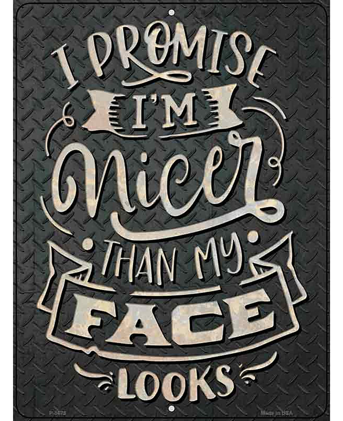 Nicer Than My Face Looks Novelty Metal Parking Sign