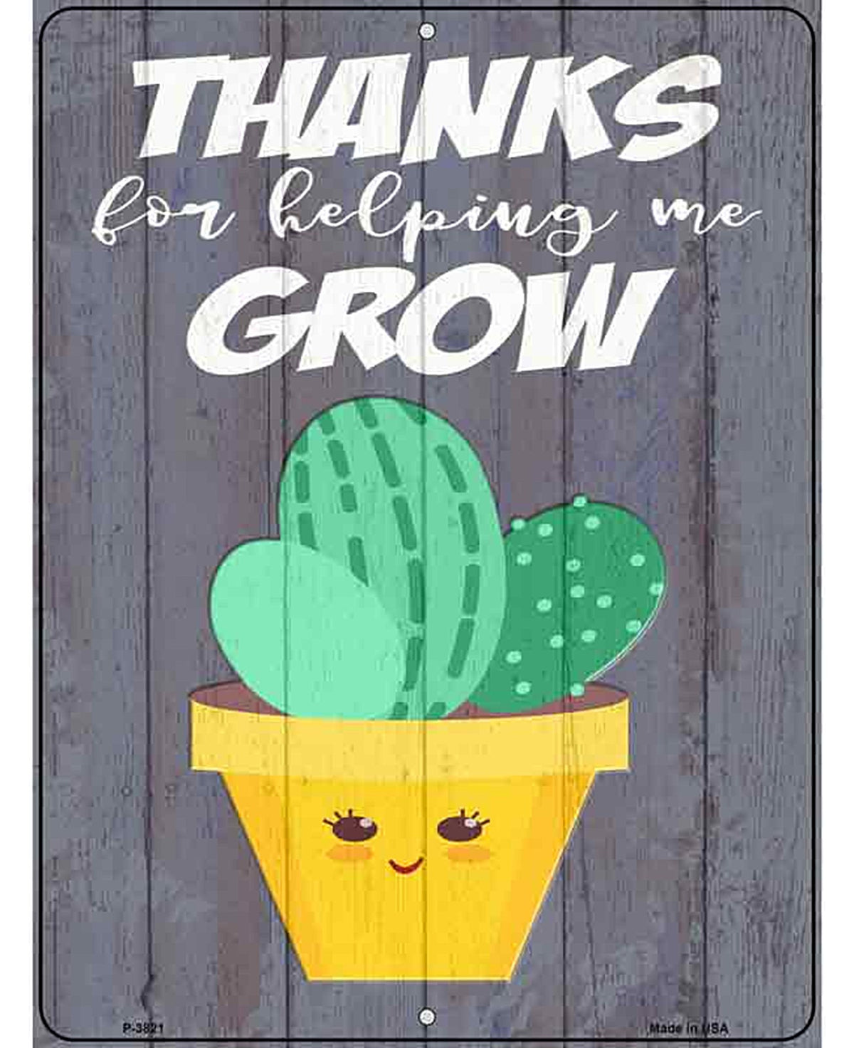 Helping Grow Cactus Trio Novelty Metal Parking Sign