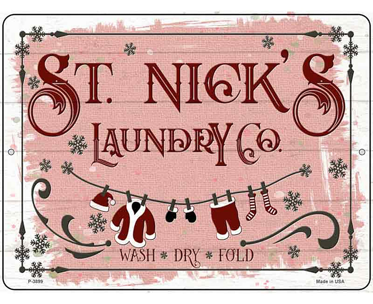 St Nicks Laundry Co Novelty Metal Parking Sign