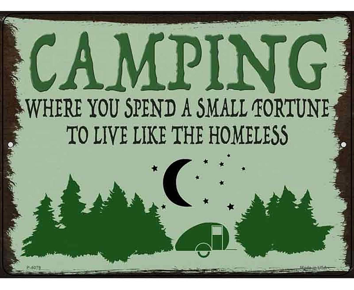 Camping Forest Novelty Metal Parking Sign
