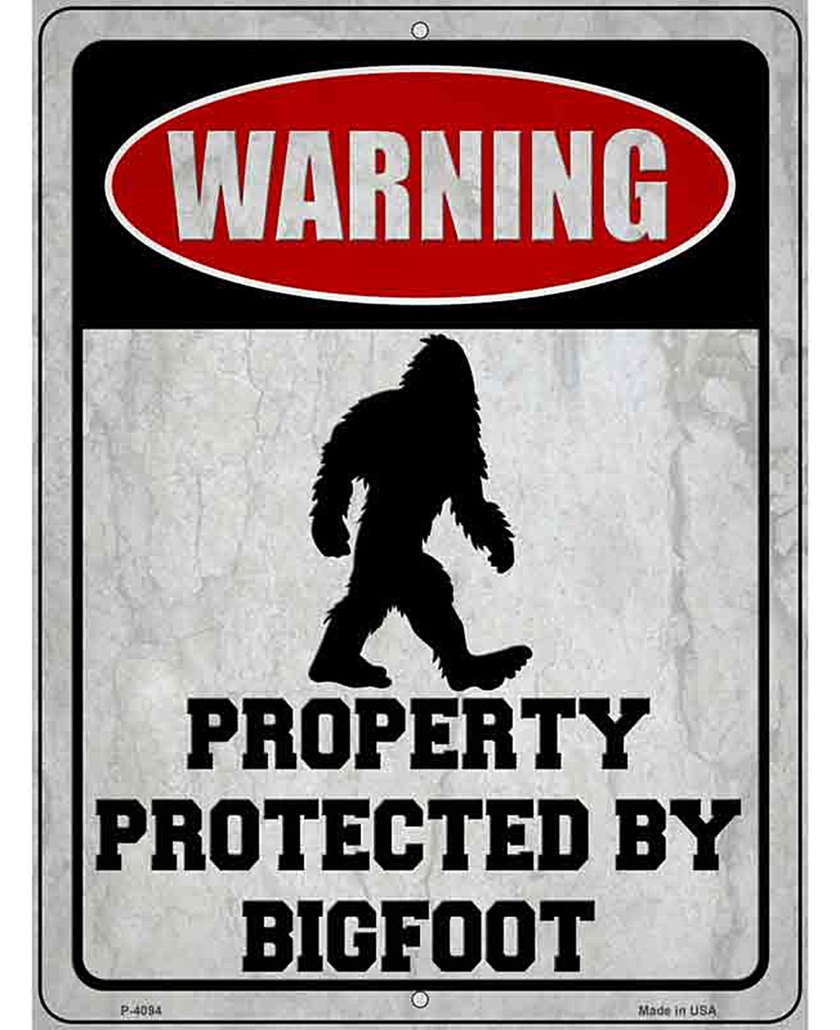 Property Protected by Bigfoot Novelty Metal Parking Sign