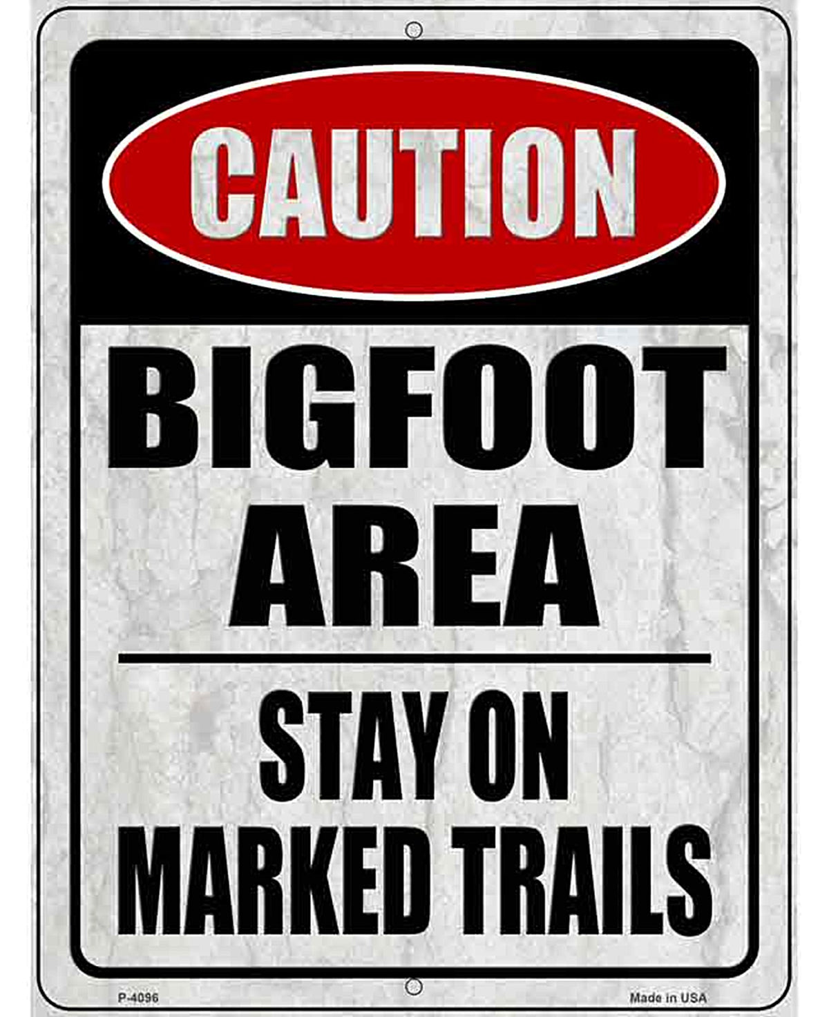 Caution Bigfoot Area Novelty Metal Parking Sign