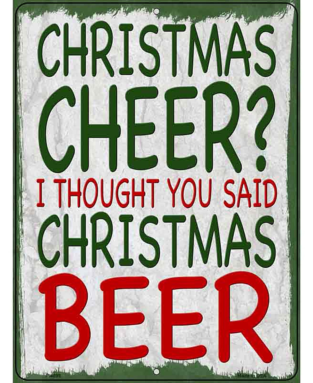 Christmas Beer Novelty Metal Parking Sign