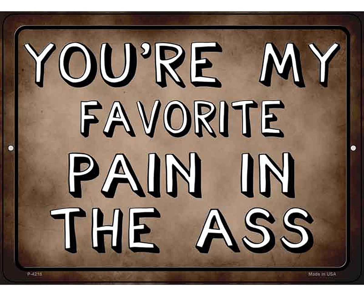 Favorite Pain In The Ass Novelty Metal Parking Sign