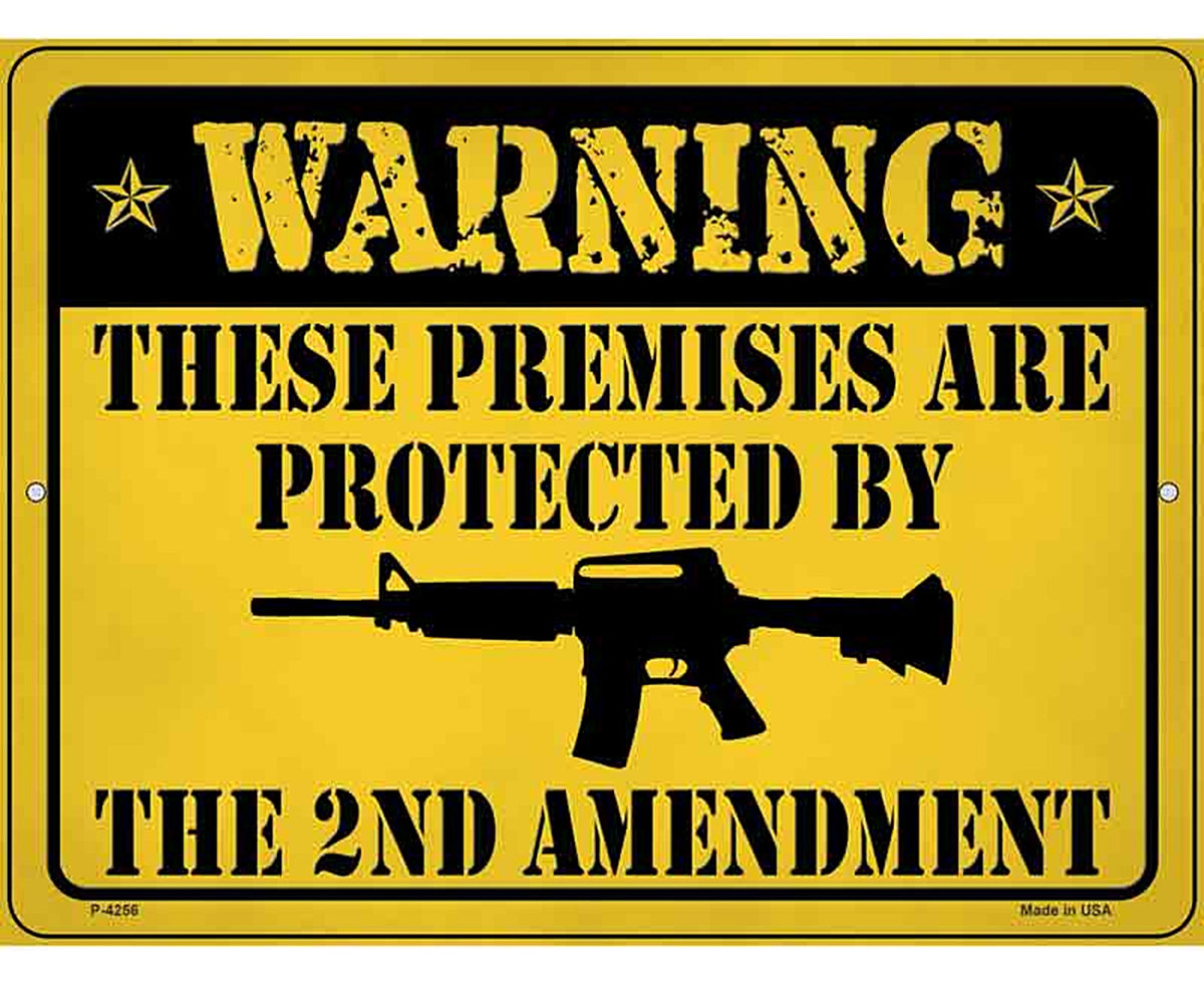 Rifle Protected Second Amendment Novelty Metal Parking Sign