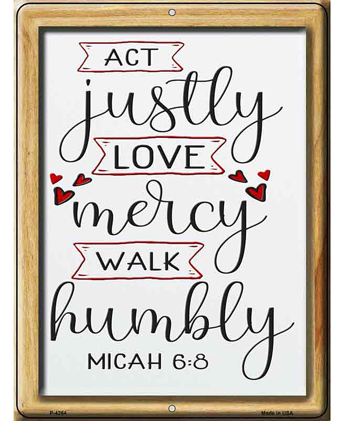 Walk Humbly Micah 6 8 Novelty Metal Parking Sign