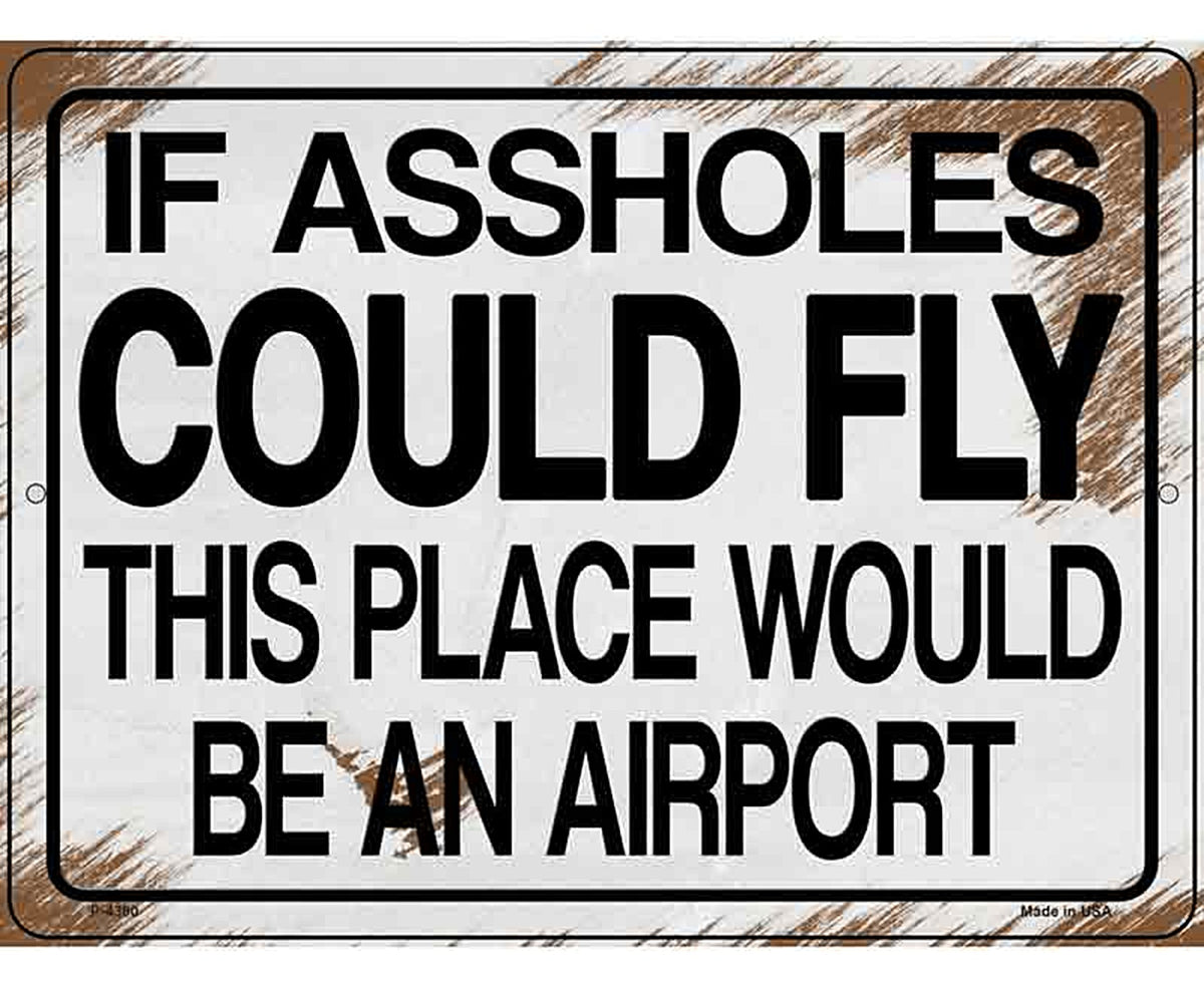 If Assholes Could Fly Novelty Metal Parking Sign