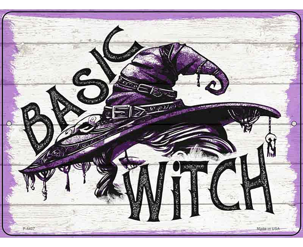 Basic Witch Purple Novelty Metal Parking Sign