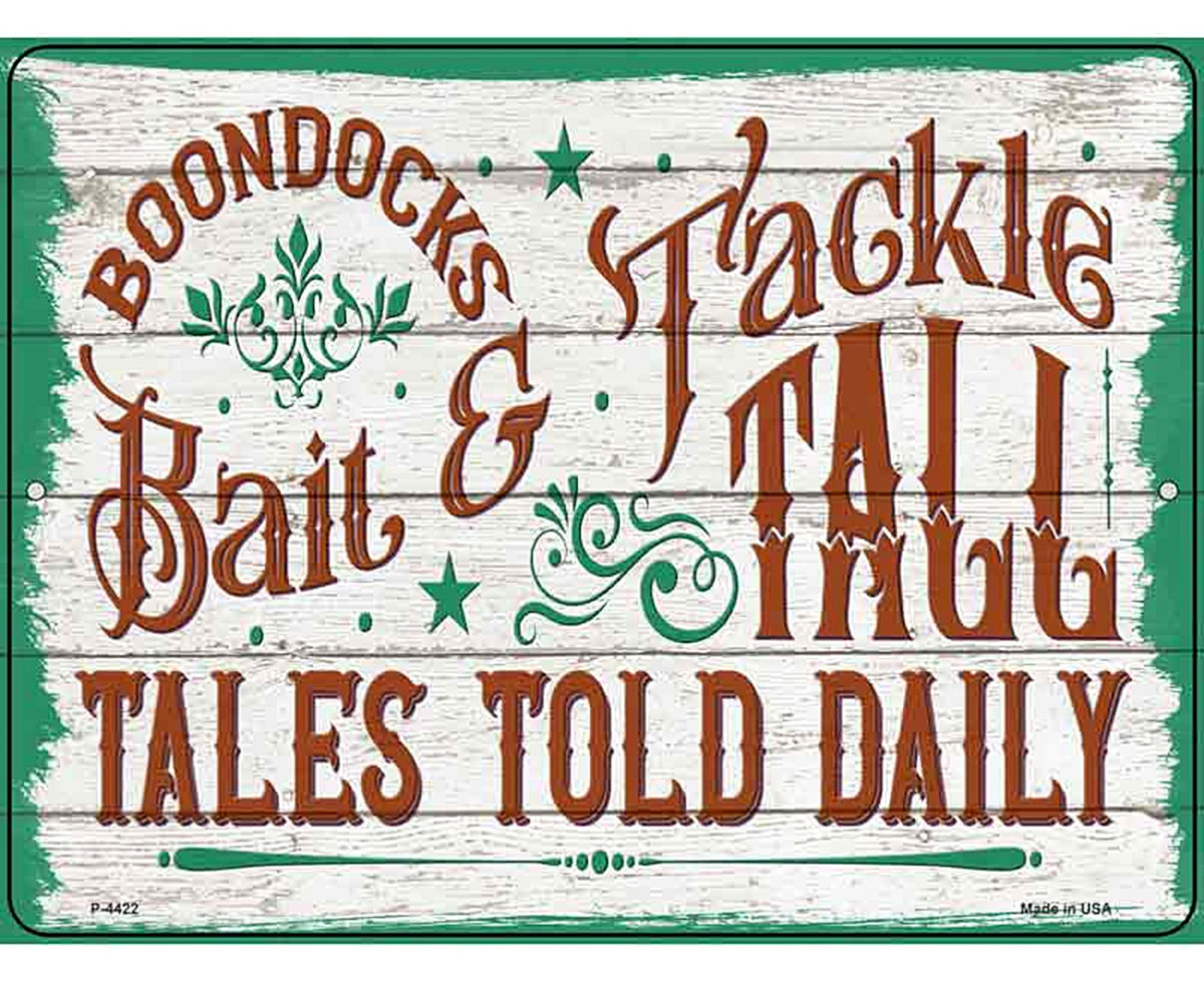 Boondocks Bait and Tackle Novelty Metal Parking Sign