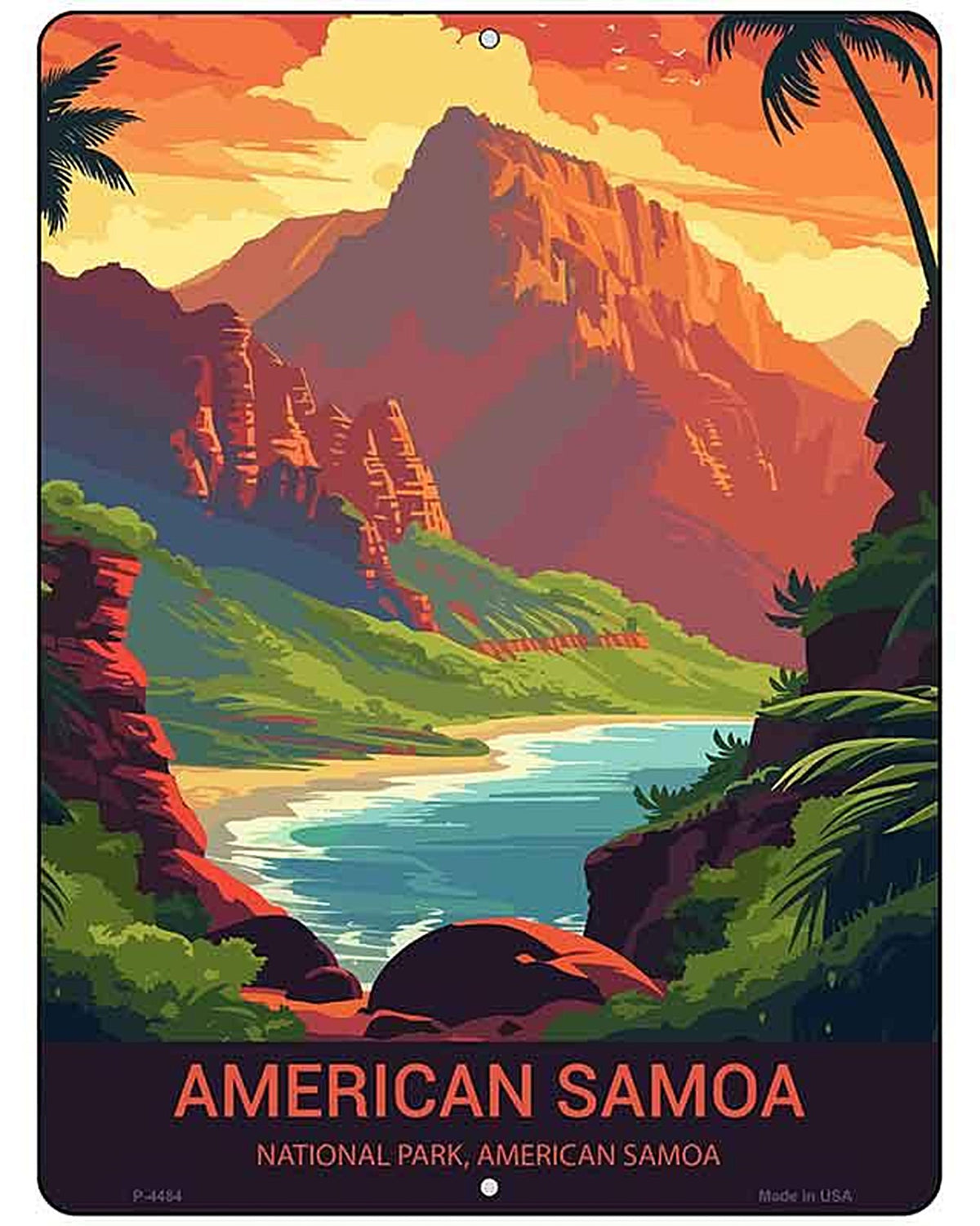 American Samoa Metal Novelty Parking Sign P-4484
