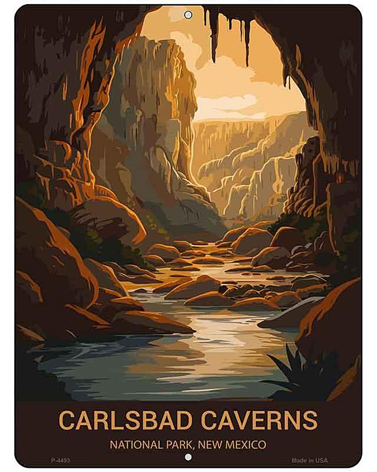 Carlsbad Caverns New Mexico Metal Novelty Parking Sign P-4493