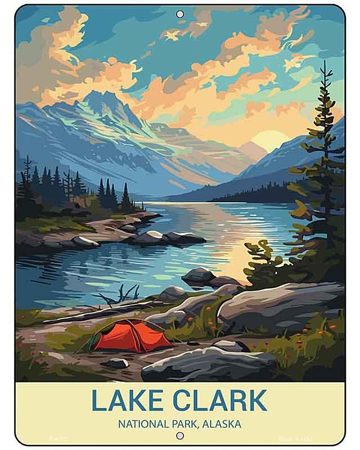 Lake Clark Alaska Metal Novelty Parking Sign P-4522