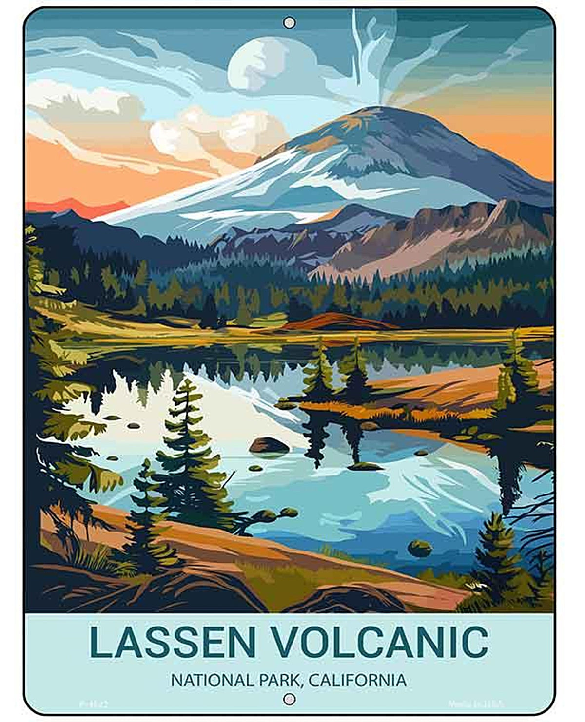 Lassen Volcanic California Metal Novelty Parking Sign P-4523