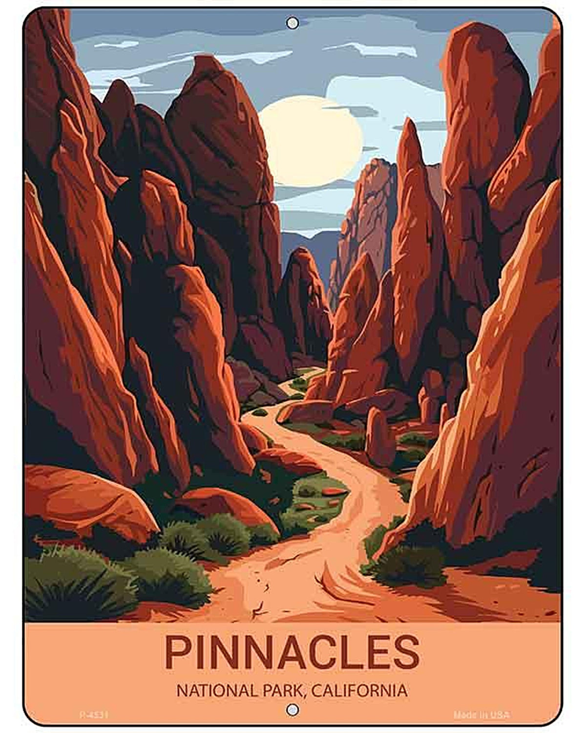 Pinnacles California Metal Novelty Parking Sign P-4531