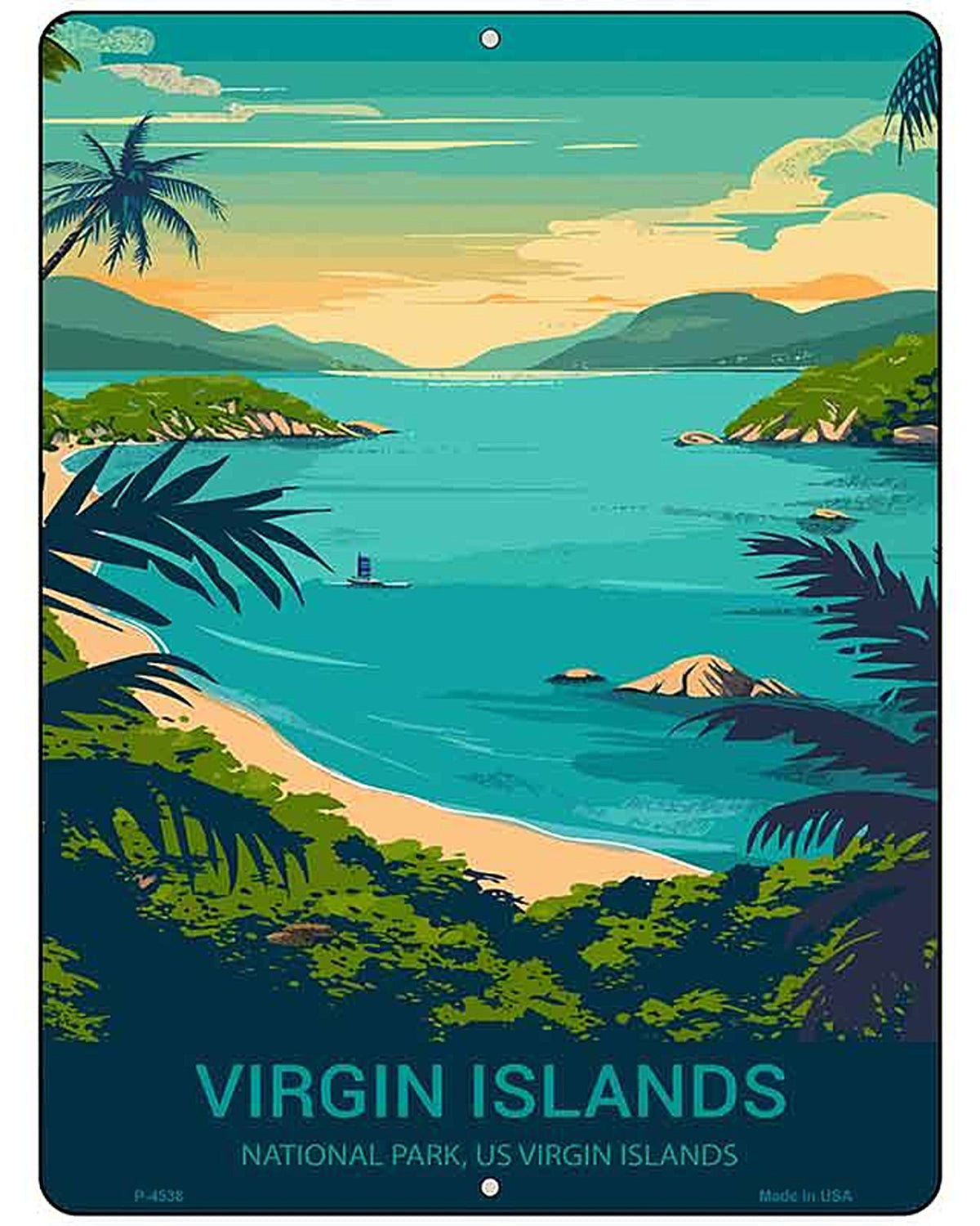 US Virgin Islands Metal Novelty Parking Sign P-4538