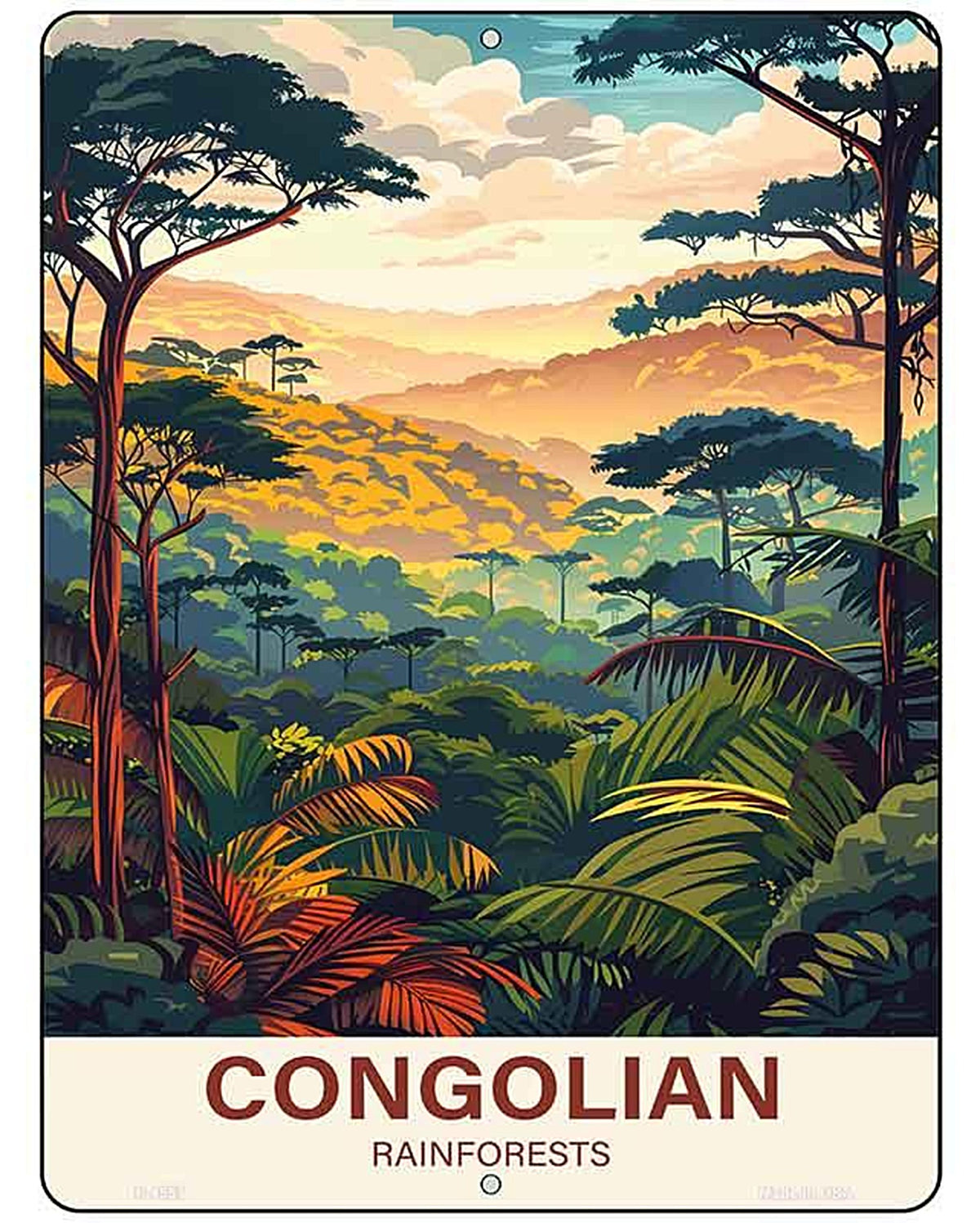 Congolian Rainforests Metal Novelty Parking Sign P-4557