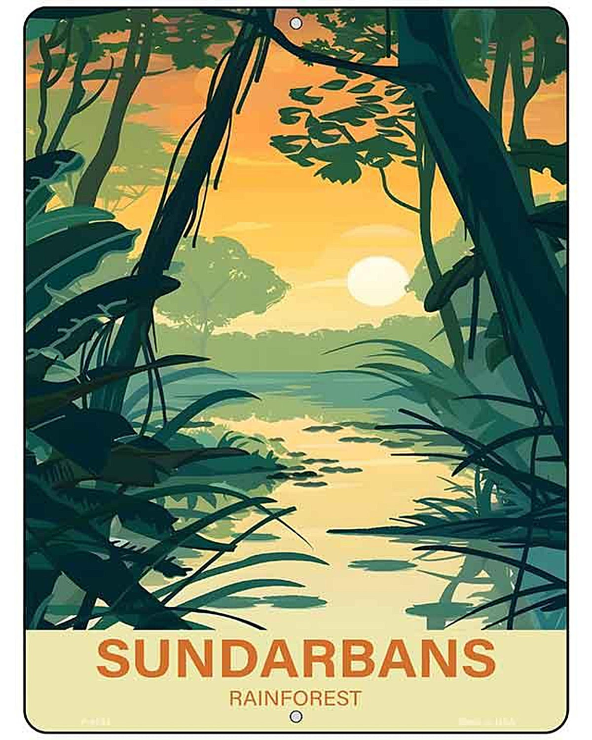 Sundarbans Rainforest Metal Novelty Parking Sign P-4558