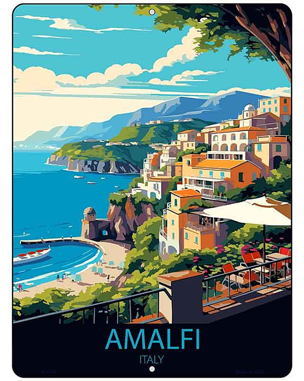 Amalfi Italy Metal Novelty Parking Sign P-4567