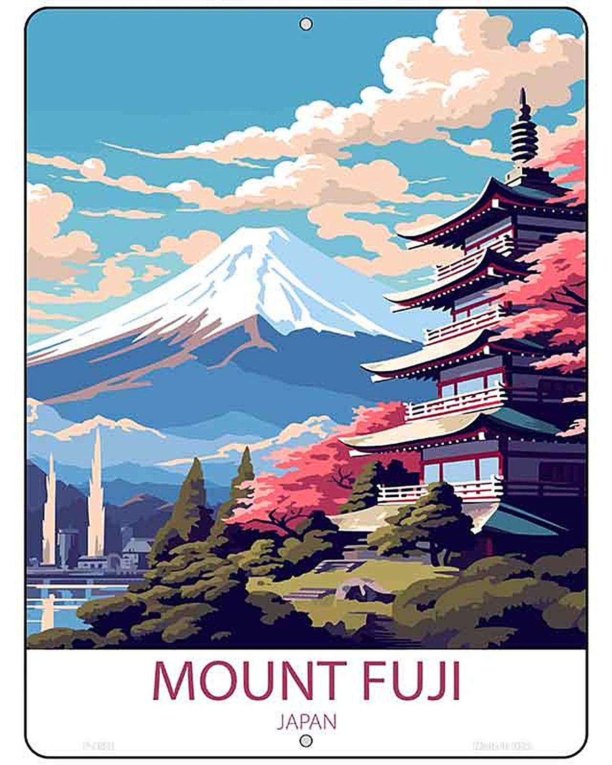 Mount Fuji Japan Metal Novelty Parking Sign P-4586