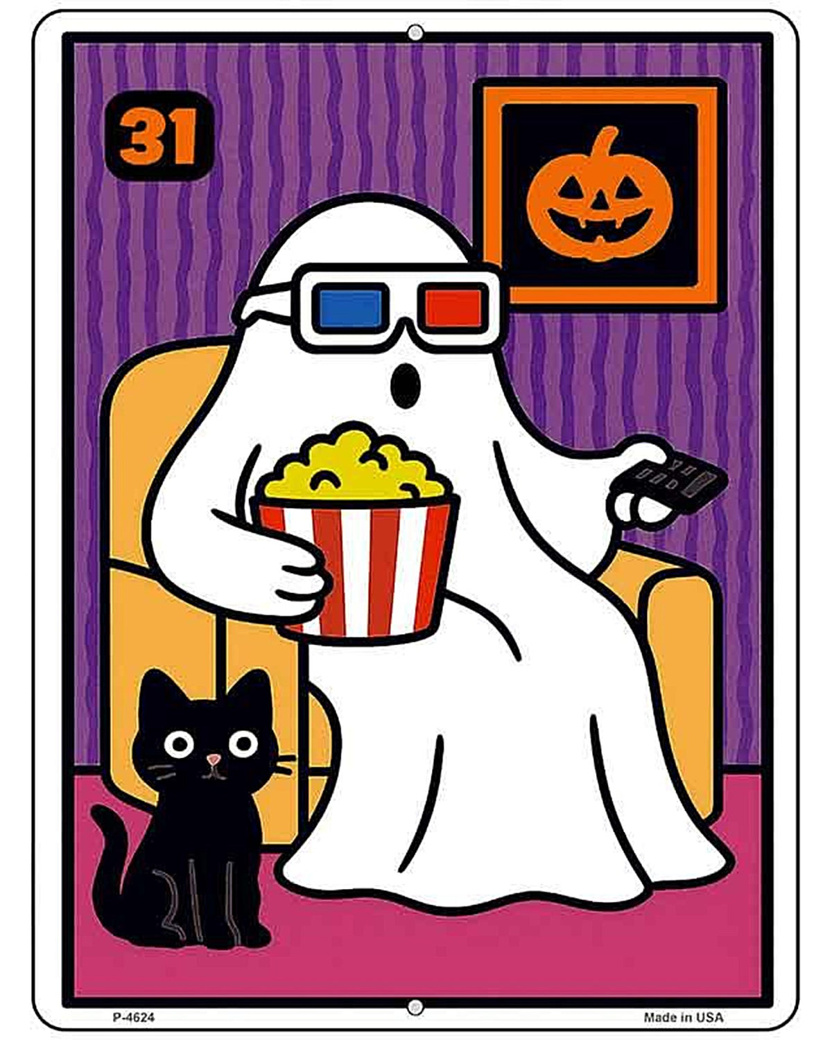 Ghost Watching Movie Metal Novelty Parking Sign P-4624