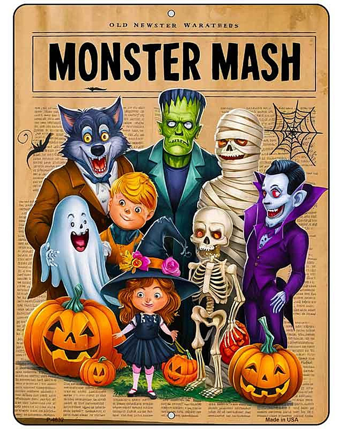 Monster Mash Metal Novelty Parking Sign P-4632
