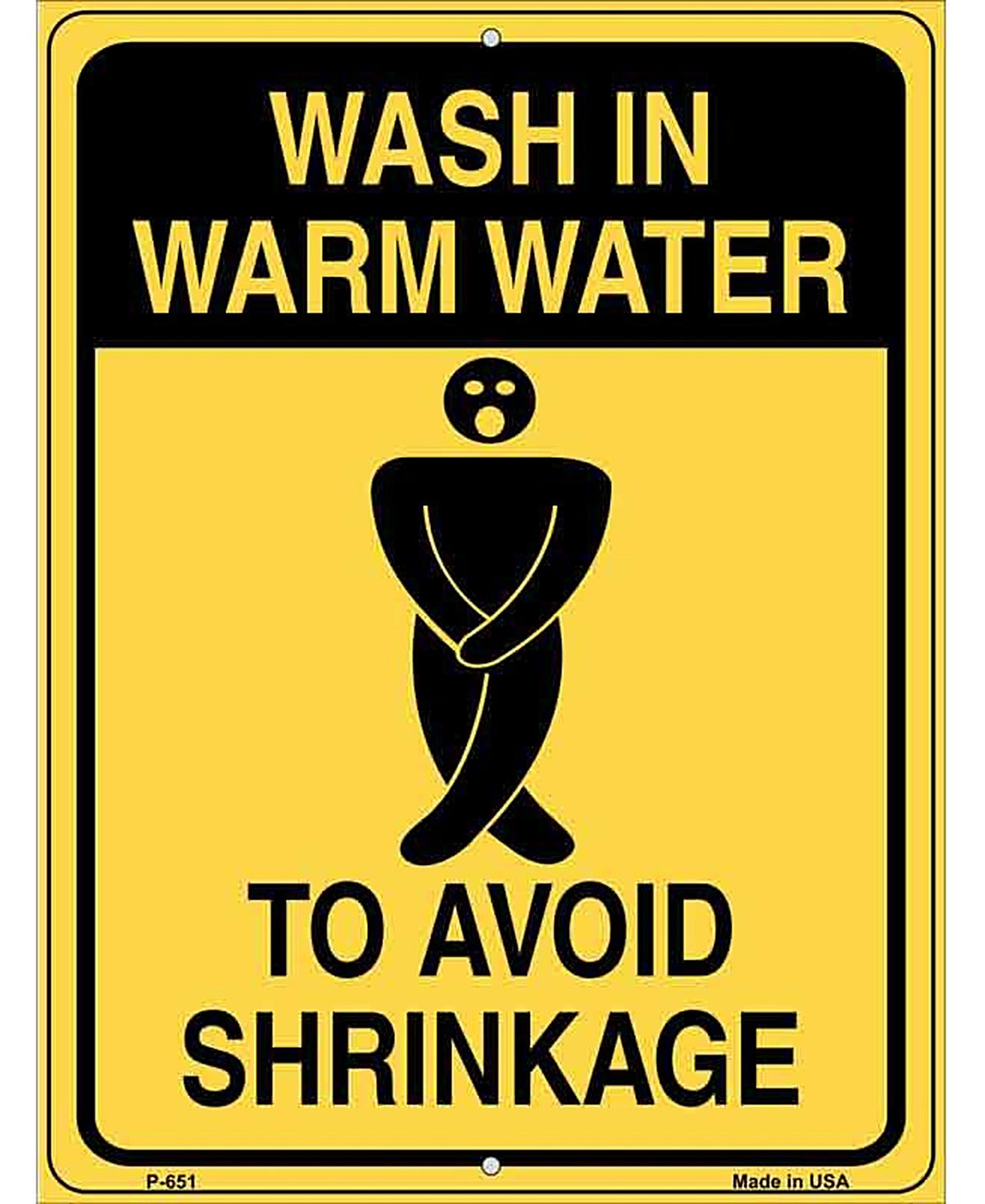 Wash in Warm Water Metal Novelty Parking Sign