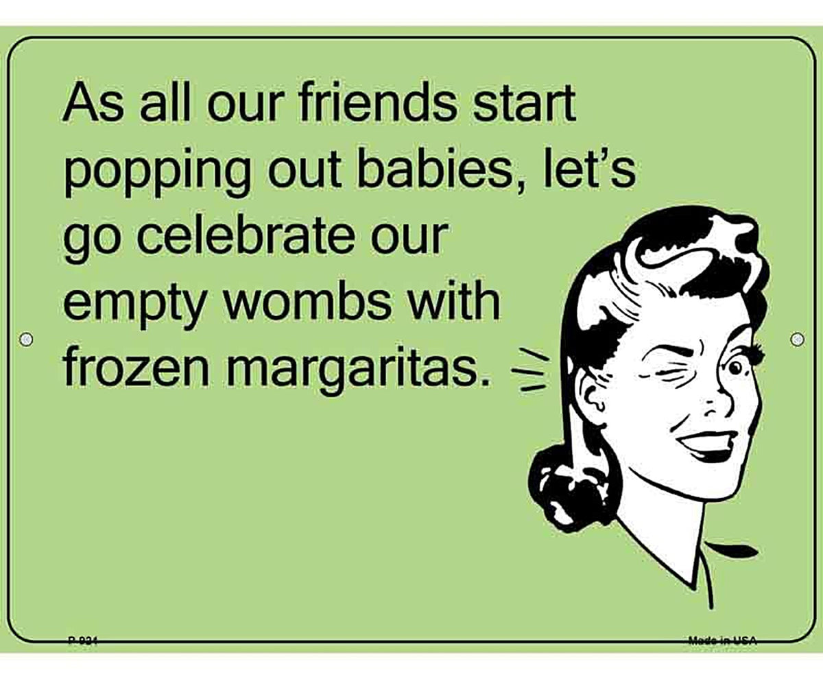 Celebrate with frozen margaritas E-Card Metal Novelty Parking Sign