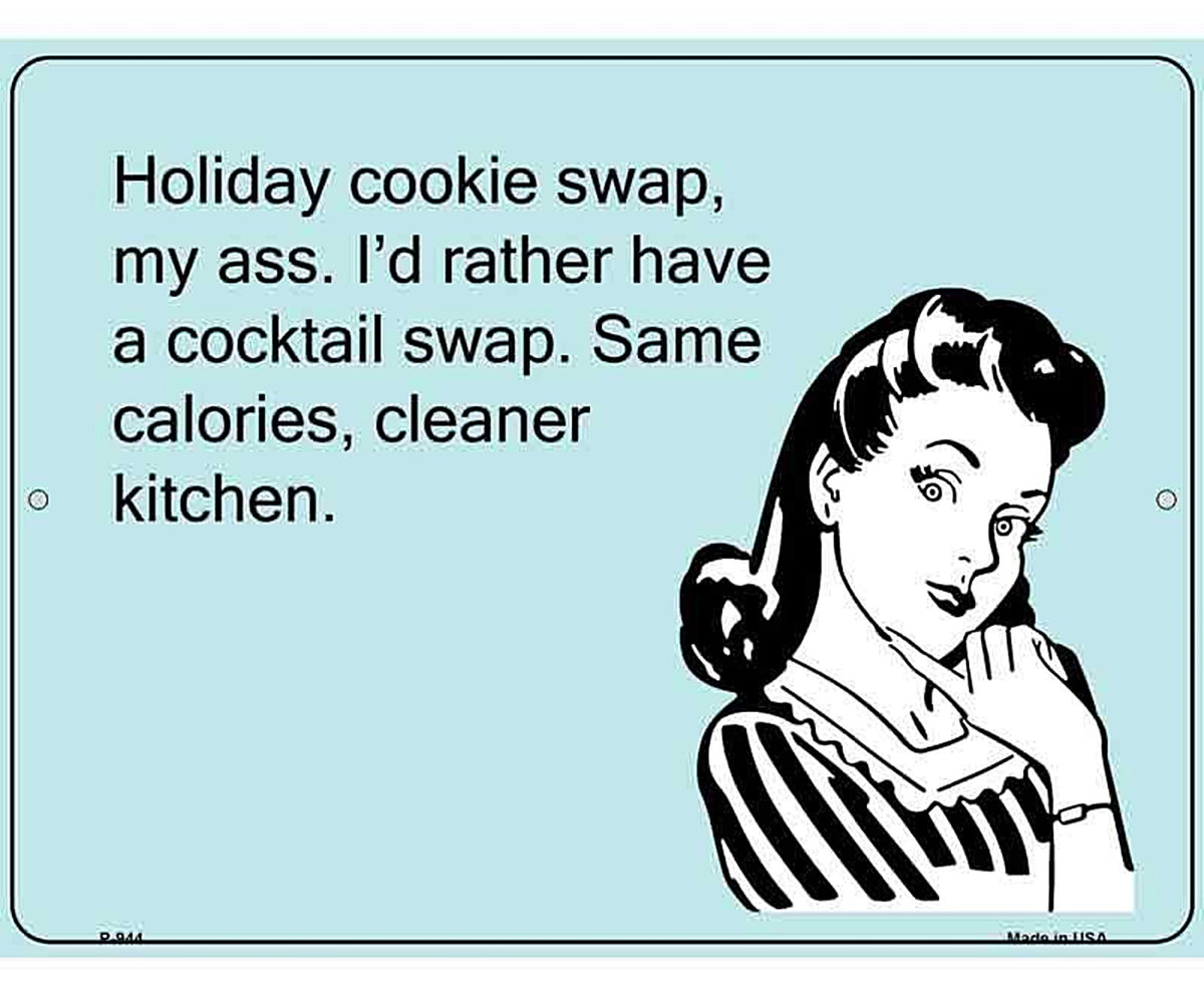 Holiday Cookie Swap E-Cards Metal Novelty Parking Sign