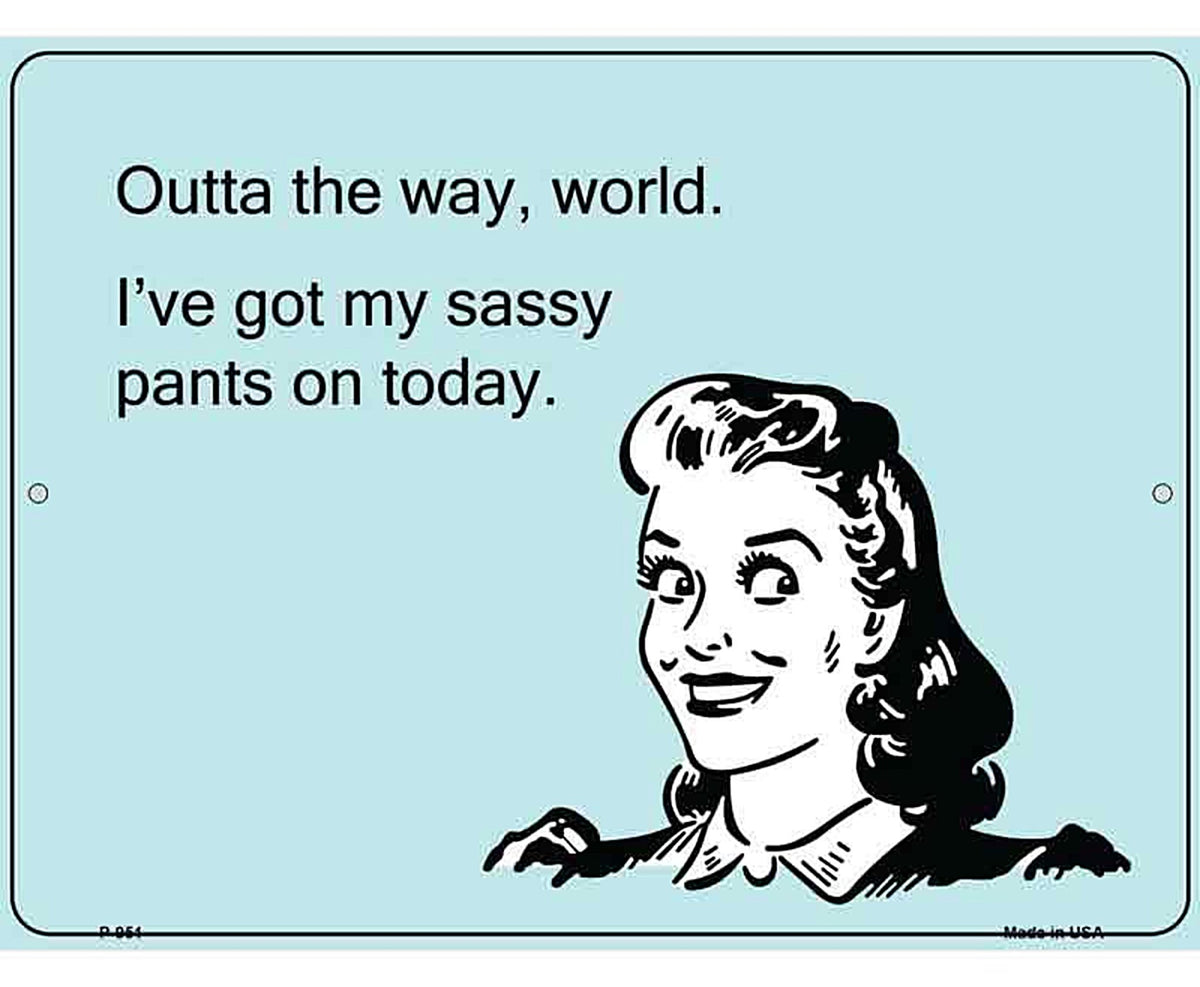 Ive Got My Sassy Pants E-Cards Metal Novelty Parking Sign