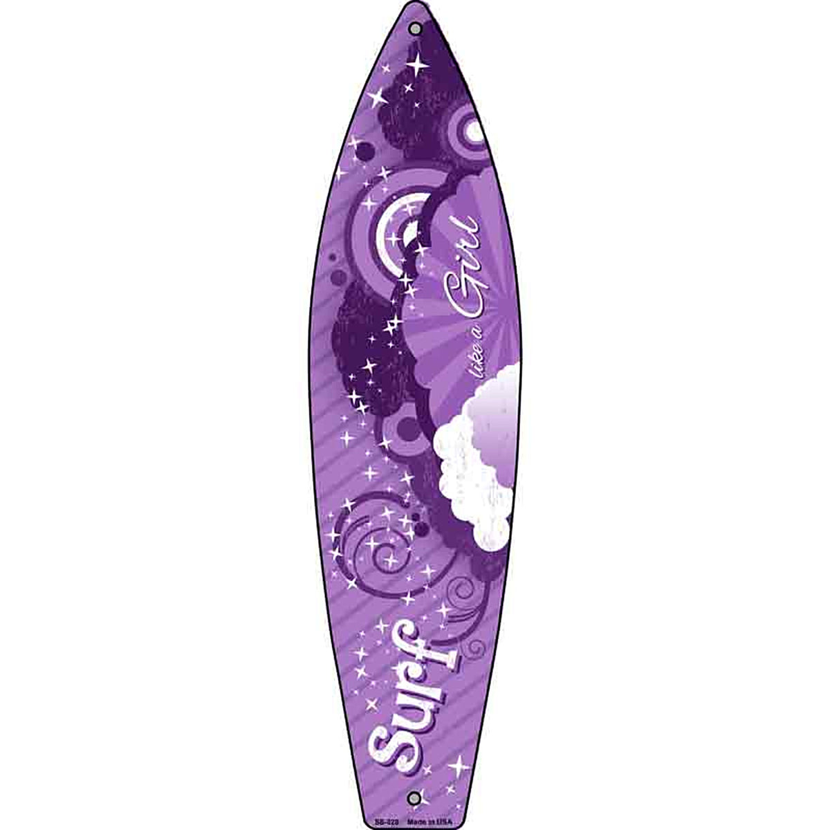Surf Like A Girl Metal Surfboard Sign