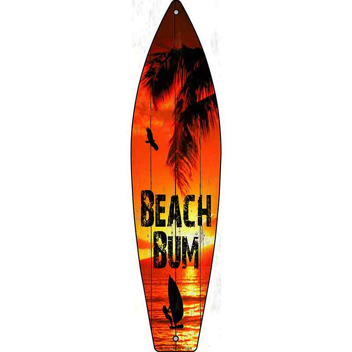 Beach Bum Metal Surfboard Sign