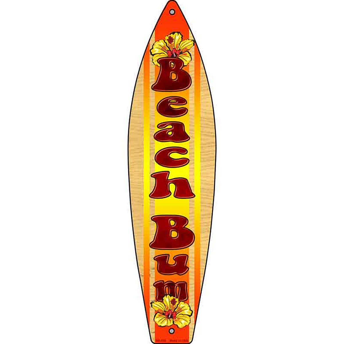 Beach Bum Metal Surfboard Sign (SB-056)