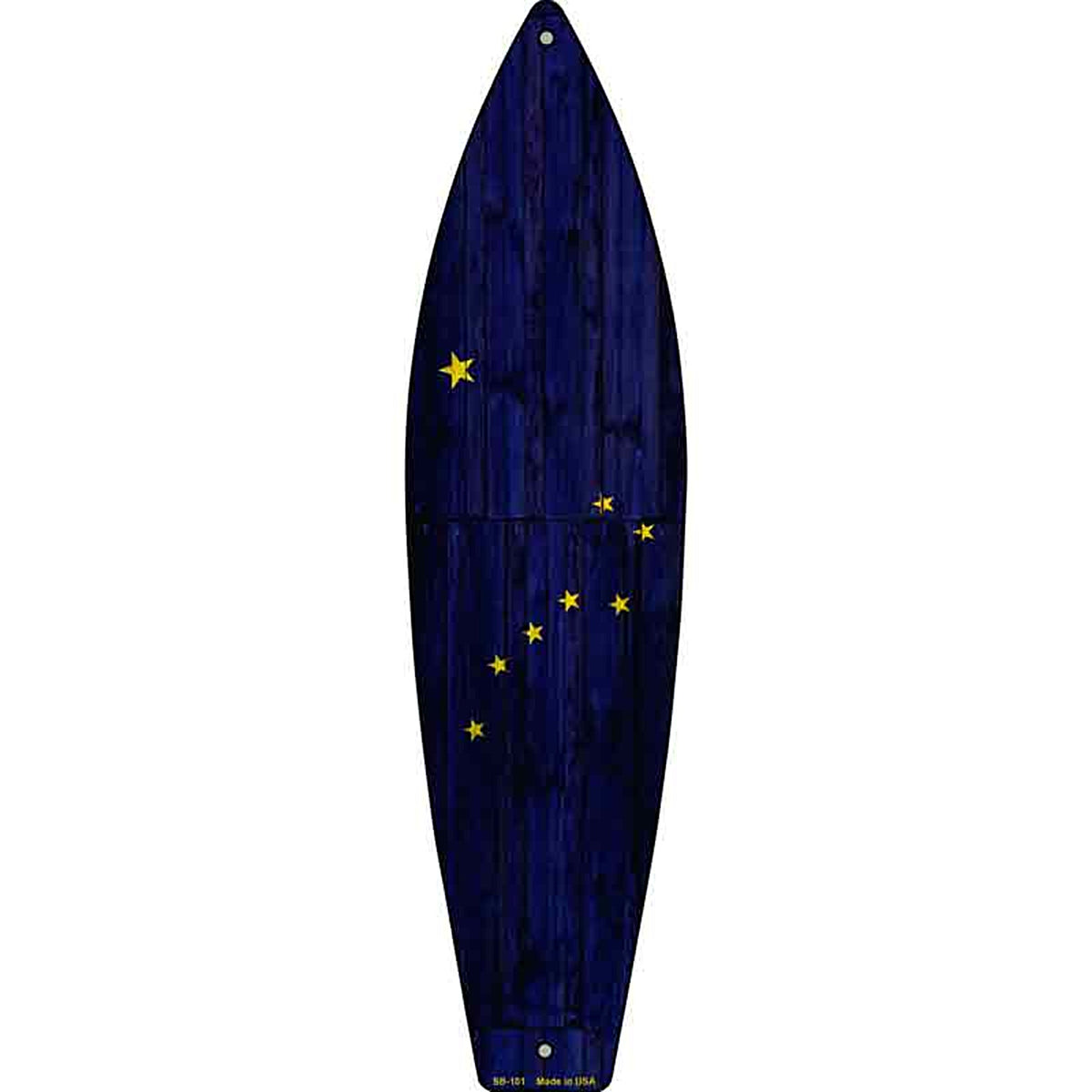 Alaska State Flag Metal Surfboard Sign