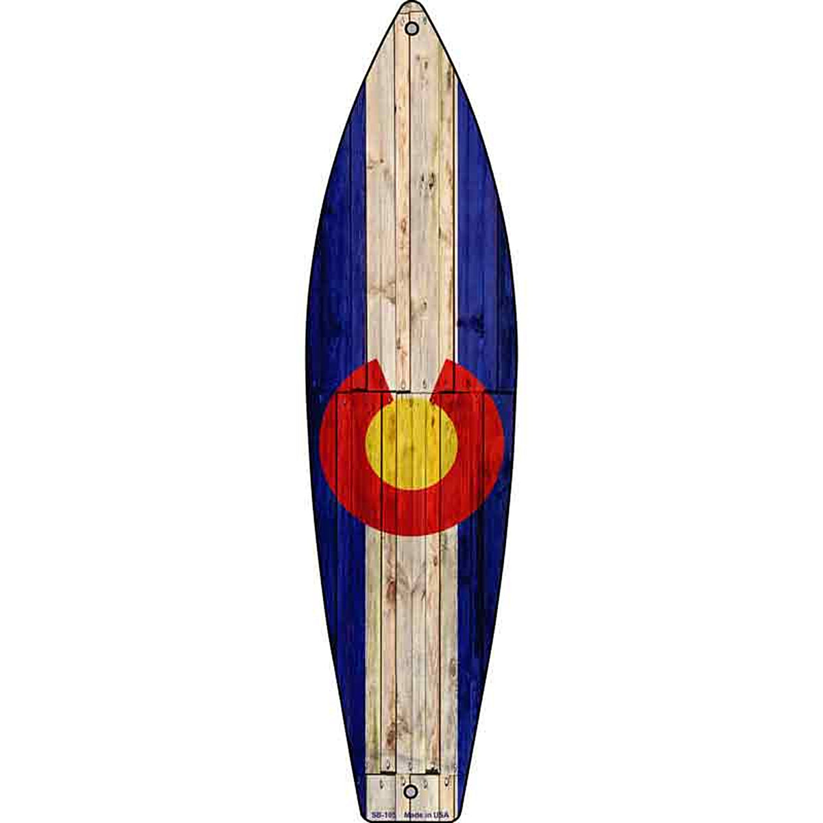Colorado State Flag Metal Surfboard Sign