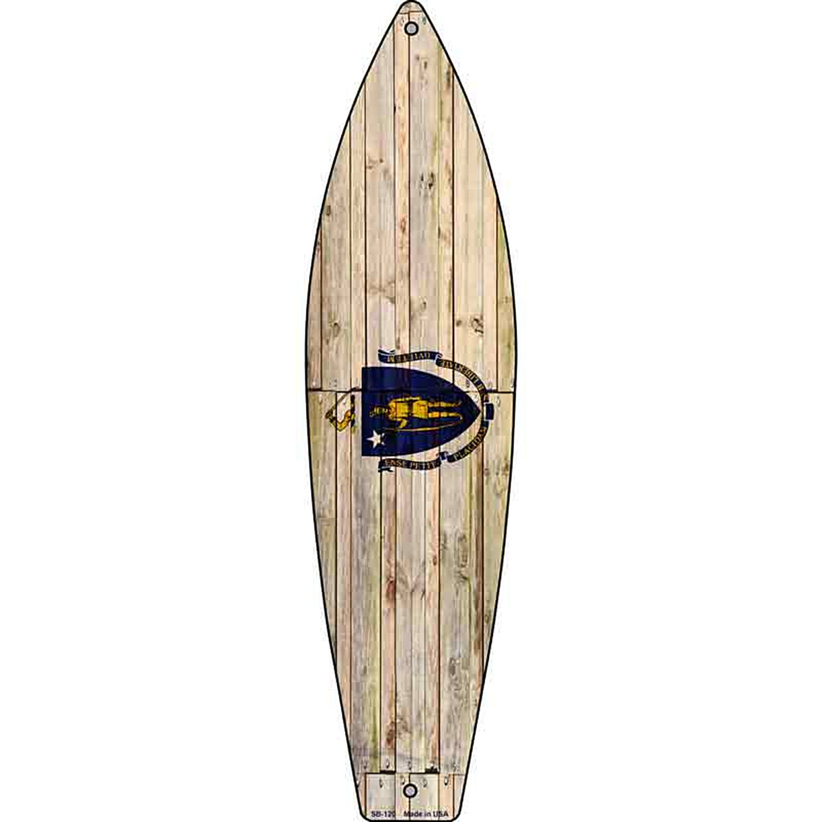 Massachusetts State Flag Metal Surfboard Sign