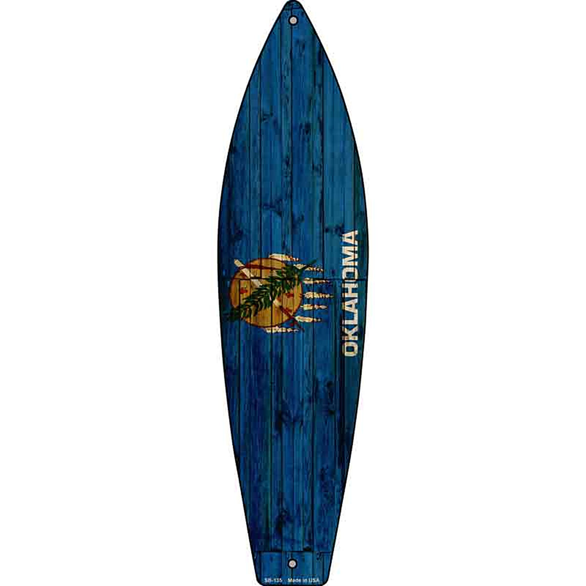 Oklahoma State Flag Metal Surfboard Sign