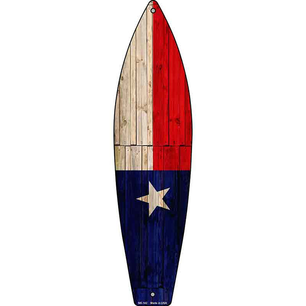 Texas State Flag Metal Surfboard Sign