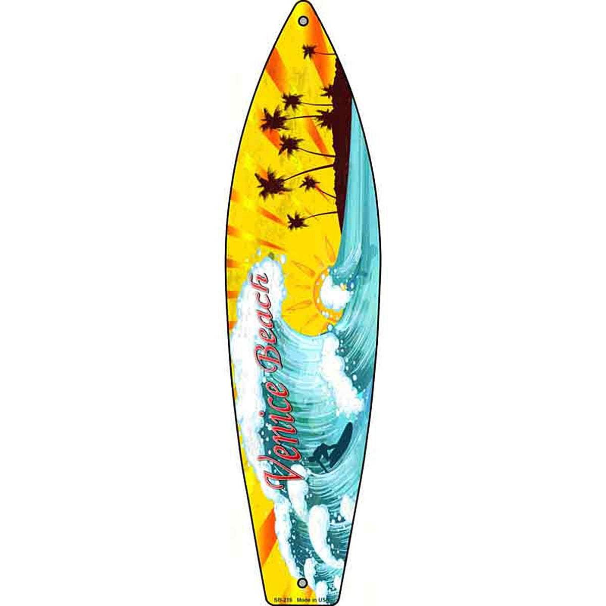 Venice Beach Metal Surfboard Sign