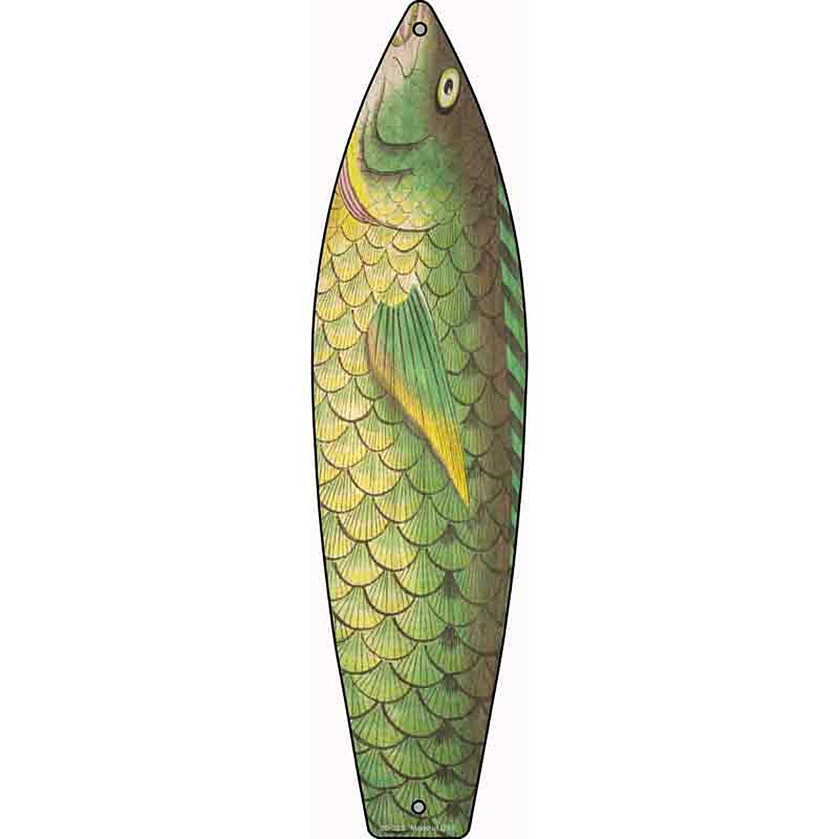 Green Fish Metal Surfboard Sign