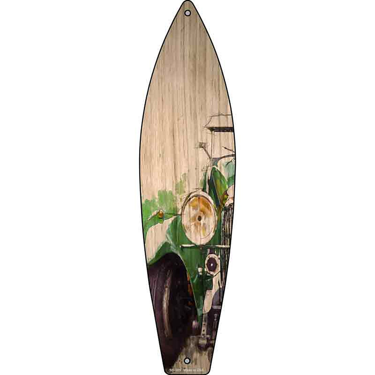 Green Hot Rod Metal Surfboard Sign