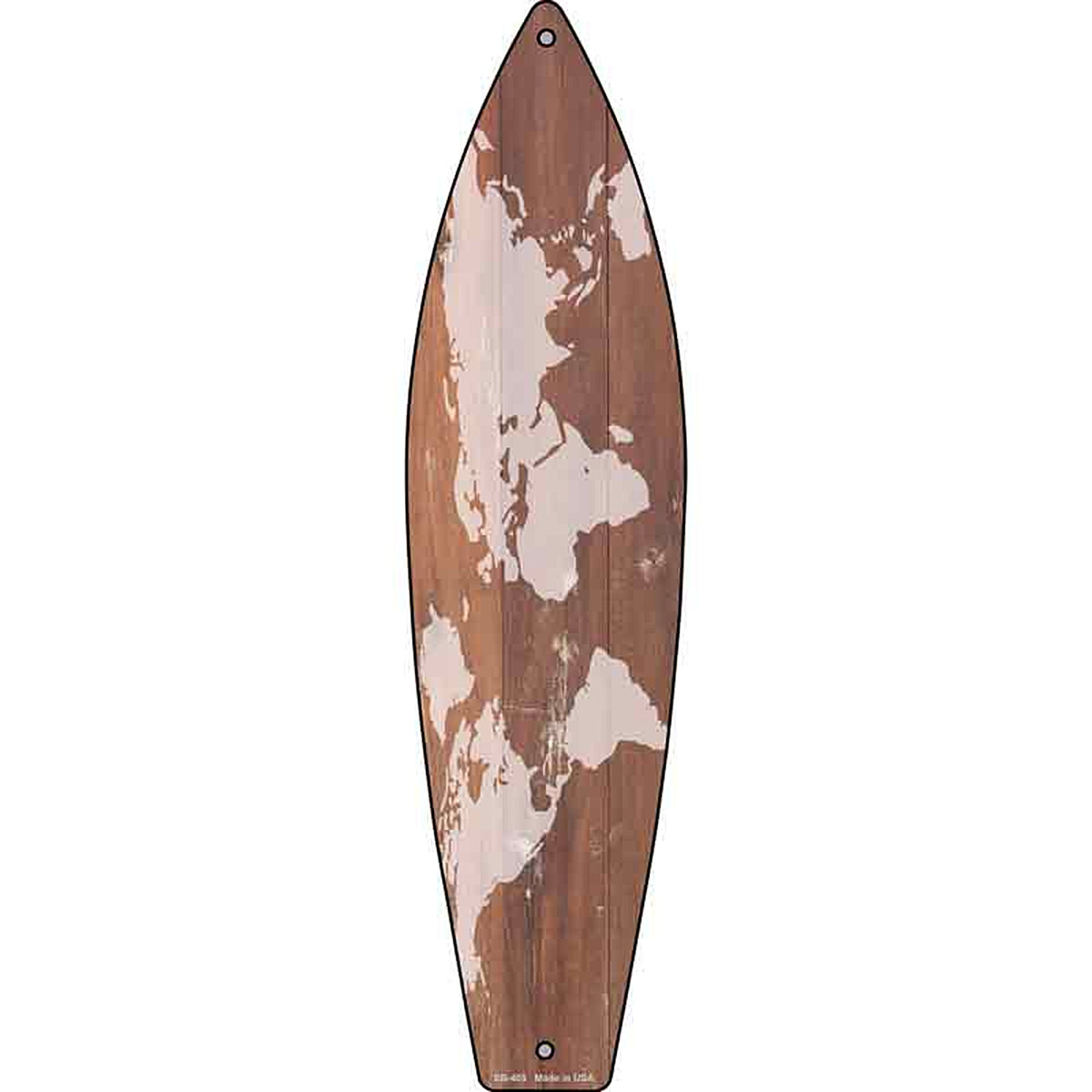 Old Map Metal Surfboard Sign