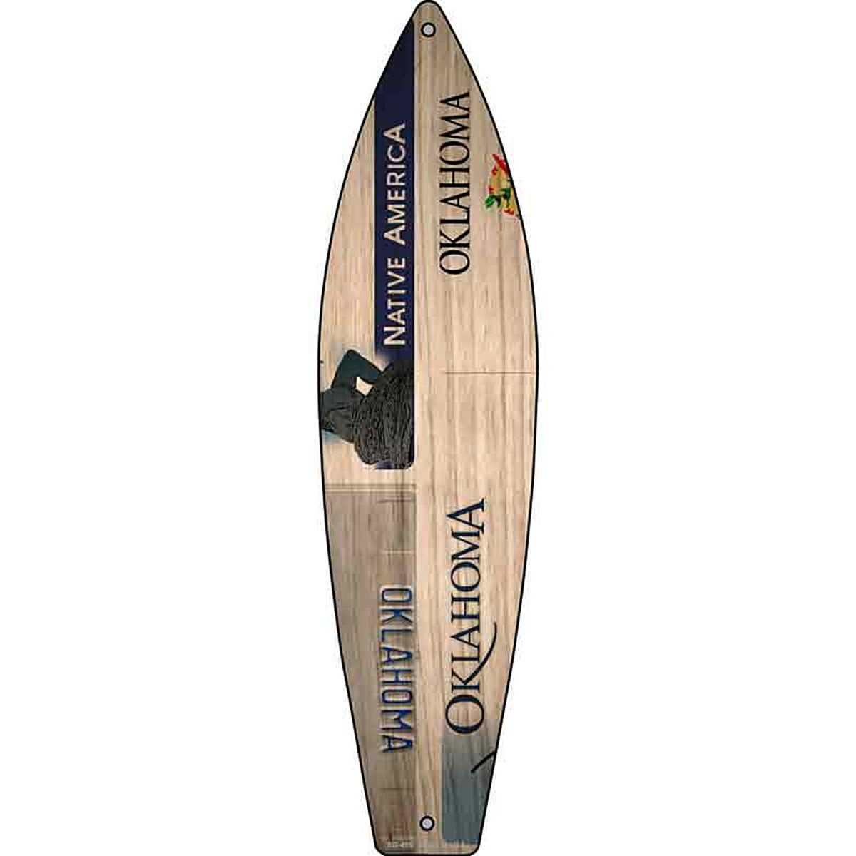 Oklahoma License Plate Design Metal Surfboard Sign