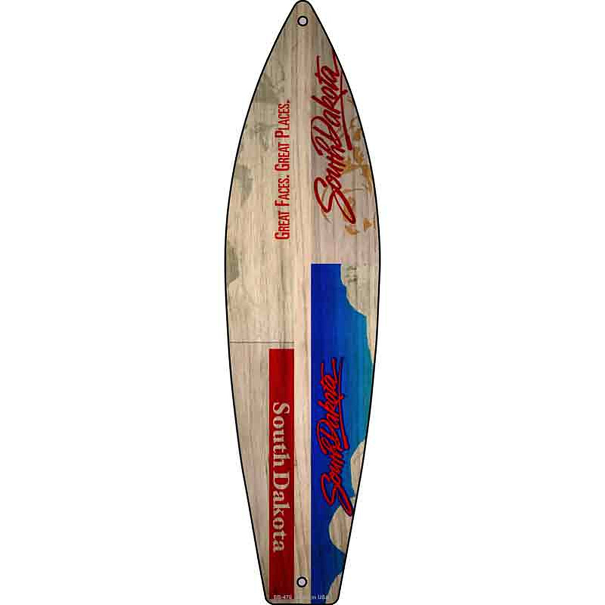 South Dakota License Plate Design Metal Surfboard Sign