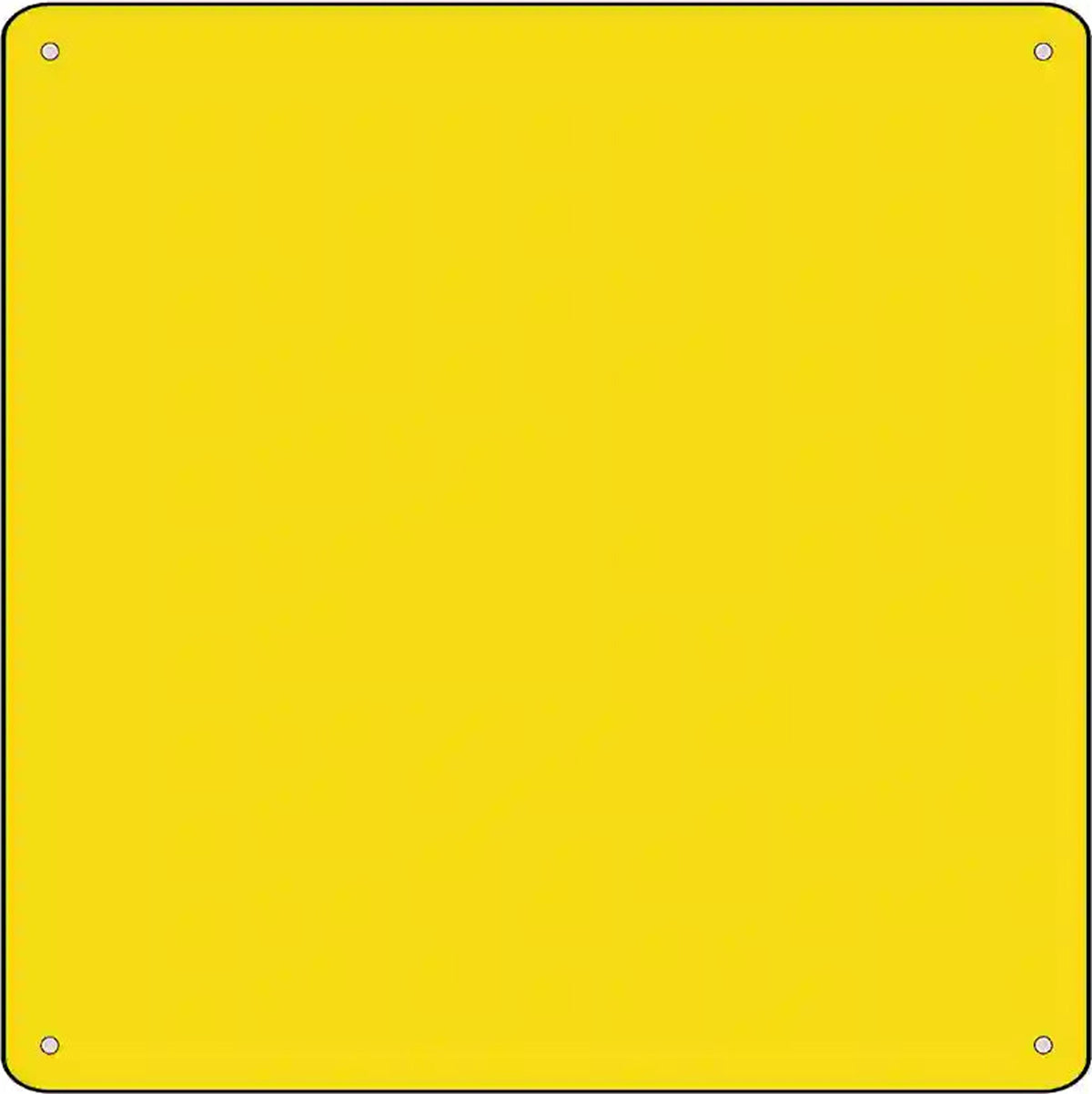 Yellow Solid Novelty Metal Square Sign