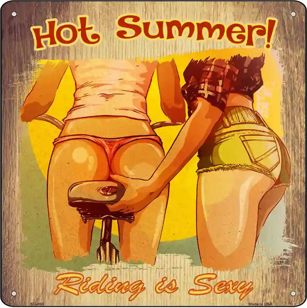 Hot Summer Novelty Metal Square Sign