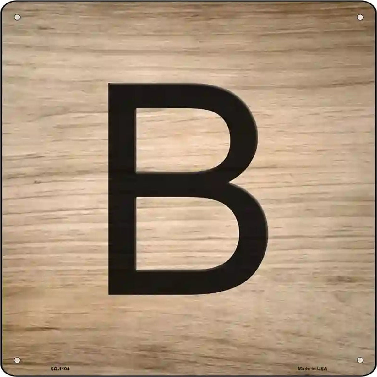 B Letter Tile Novelty Metal Square Sign