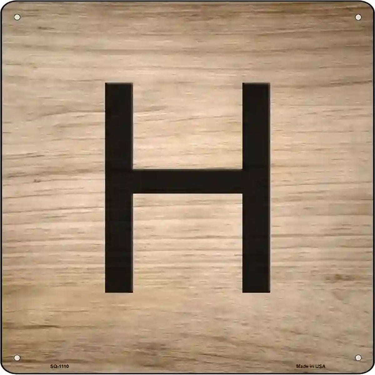 H Letter Tile Novelty Metal Square Sign